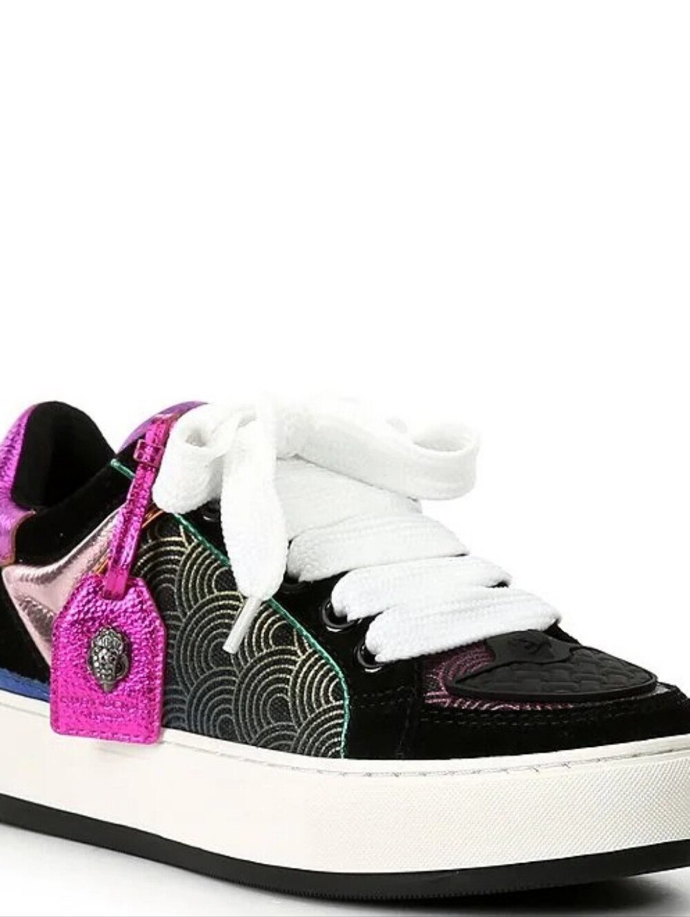 Kurt Geiger White Platform Heel with Blue and Purple Accents - Picture 3 of 7